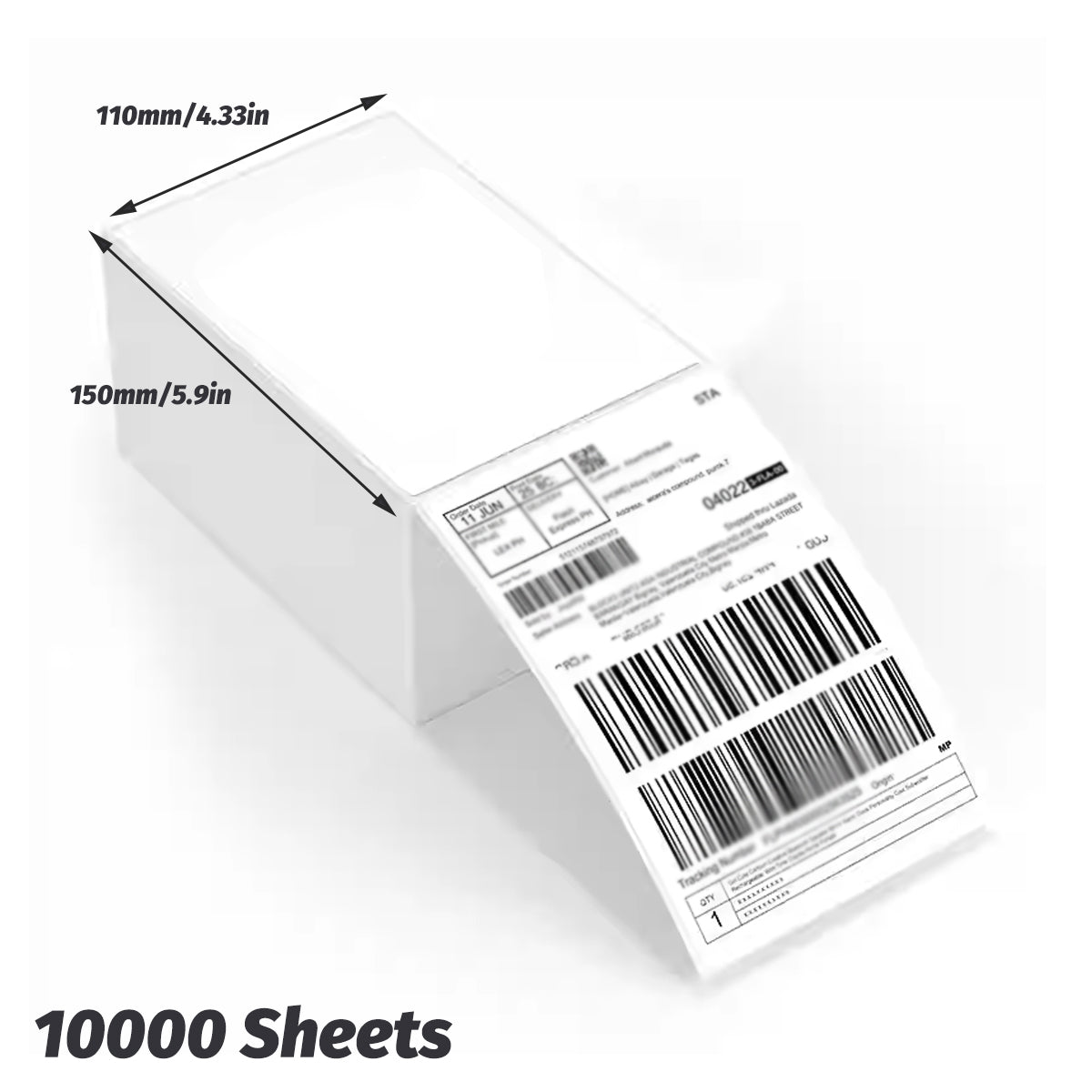 10000 Sheets Thermal Paper Foldable Labels Multipurpose Self Adhesive Set