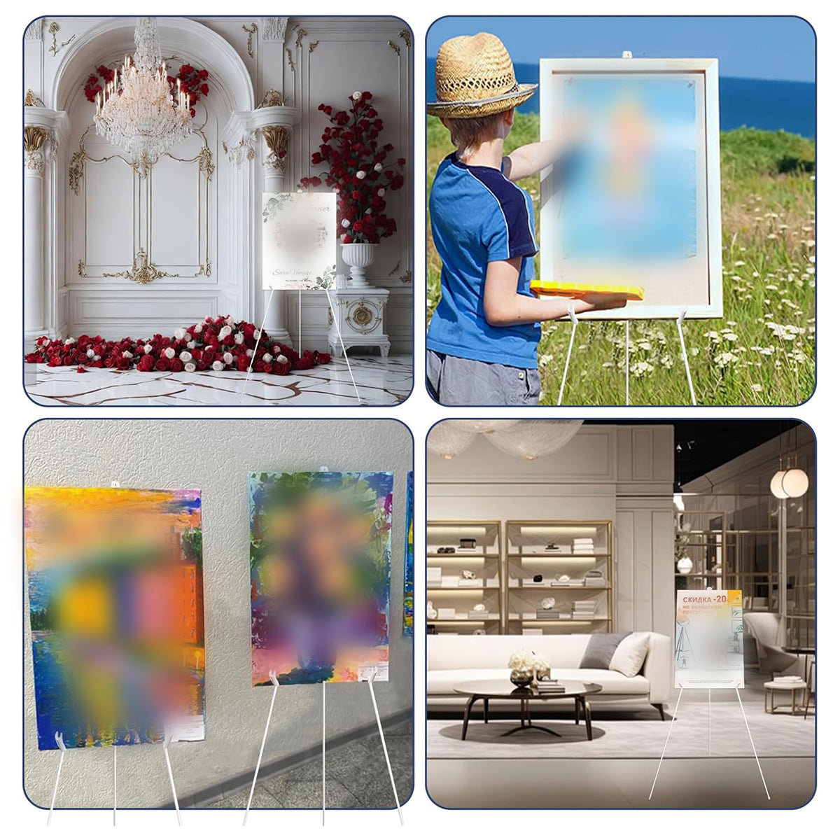 Adjustable Folding Metal Tripod Easel High Stability Stand