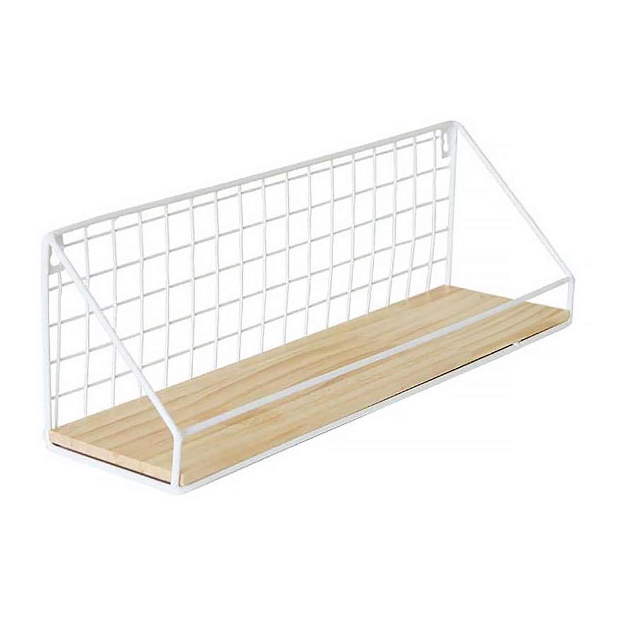 Wall Mounted Iron Storage Rack with Hooks and Tissue Holder
