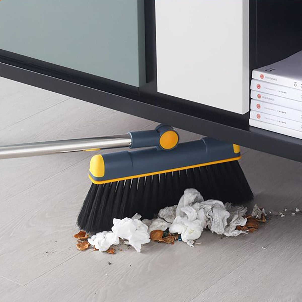 Folding Broom and Dustpan Set Rotating Head Comb