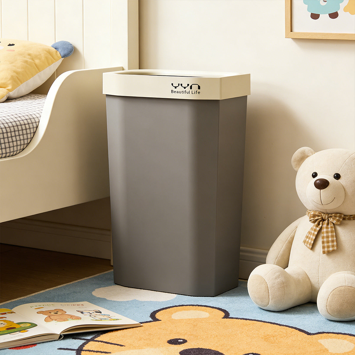 40L Slim Open-Top Waste Bin for Kitchen