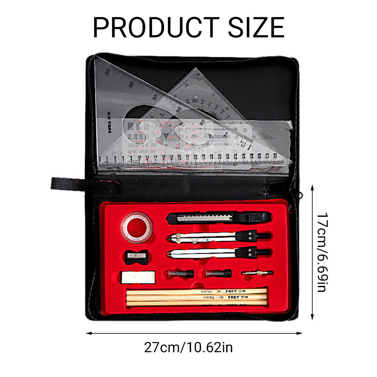 19 Pcs Mechanical Engineering Drafting Tool Kit