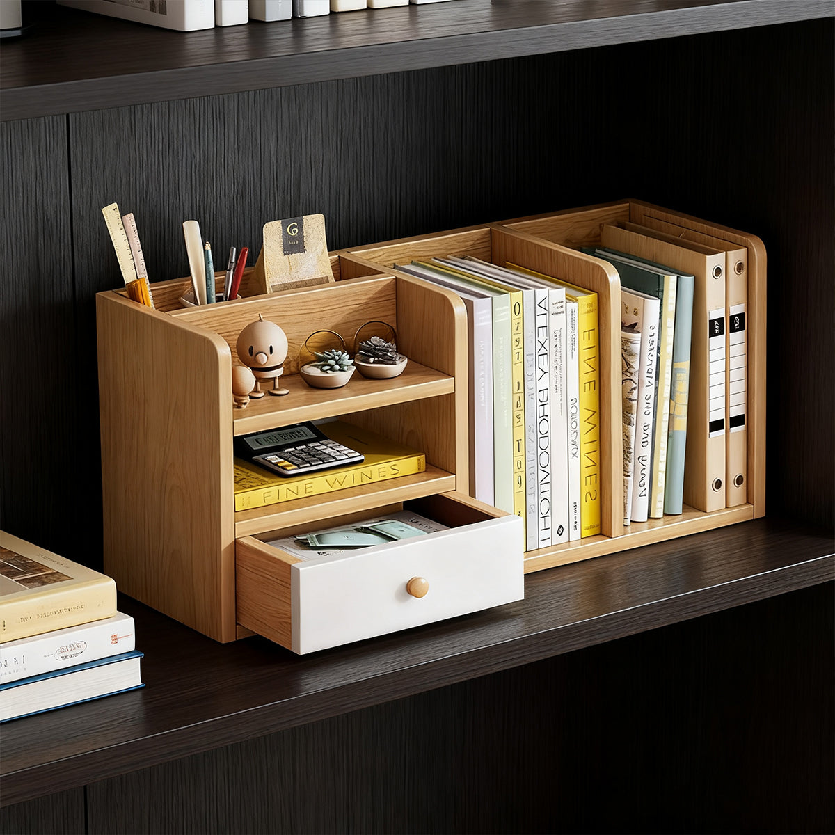 Office Desktop Rack Wooden Storage Organizer for Documents