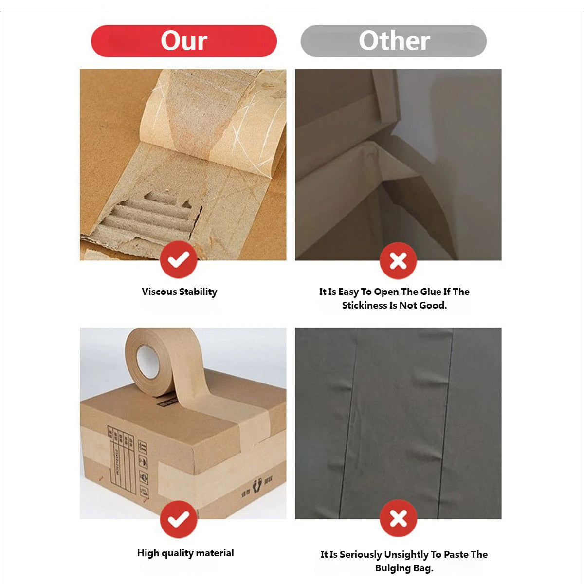 3 Rolls Water Activated Kraft Paper Tape 4.5m