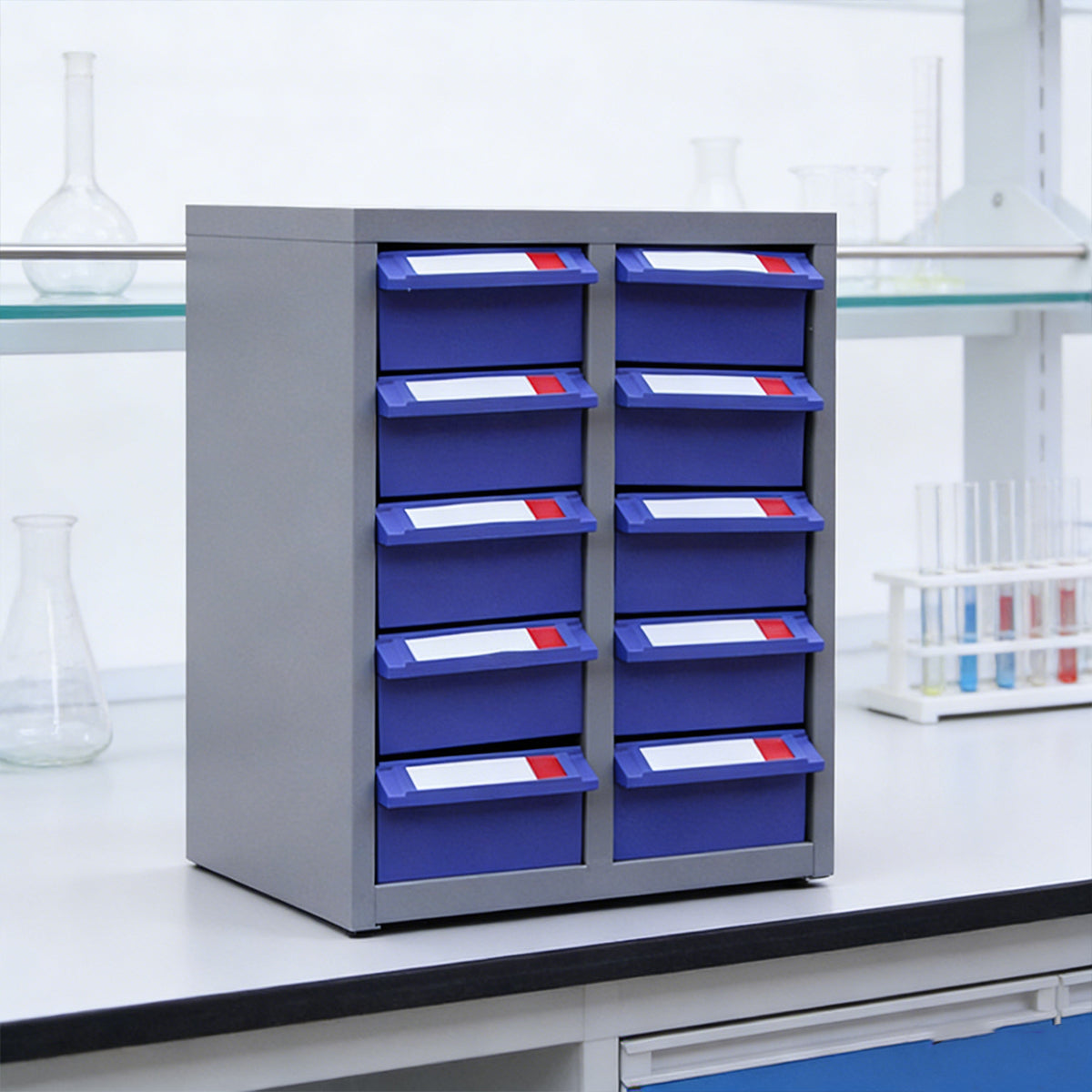 10-Drawer Parts Cabinet for Workshop and Garage