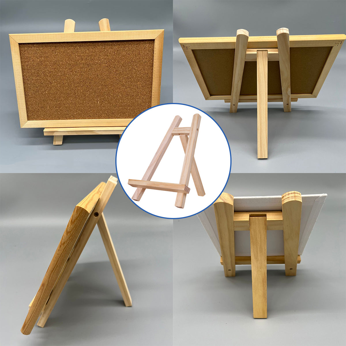 6 Pcs Tabletop Artist Easels A-Frame Pine Wood 28 x 20cm