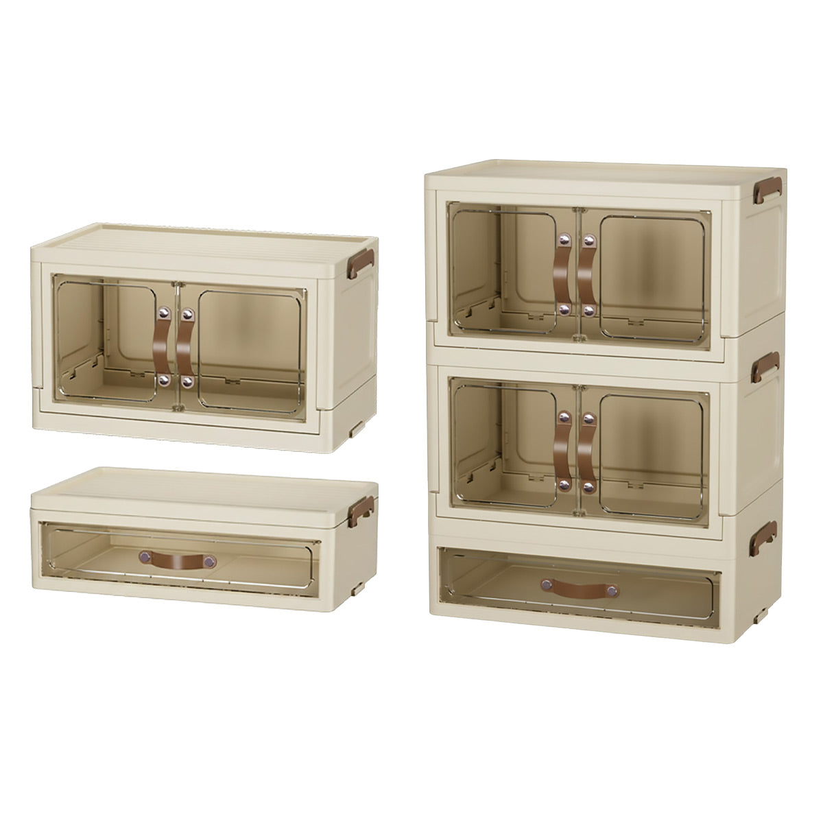 Modular Desktop Drawer Organiser with Clear Doors