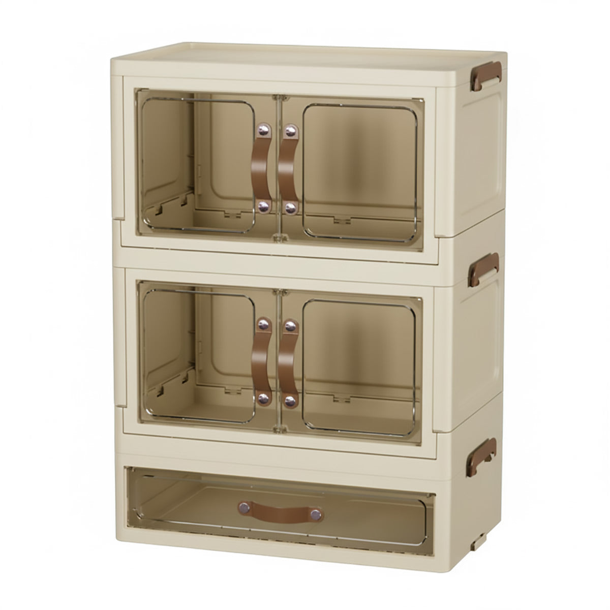 Modular Desktop Drawer Organiser with Clear Doors