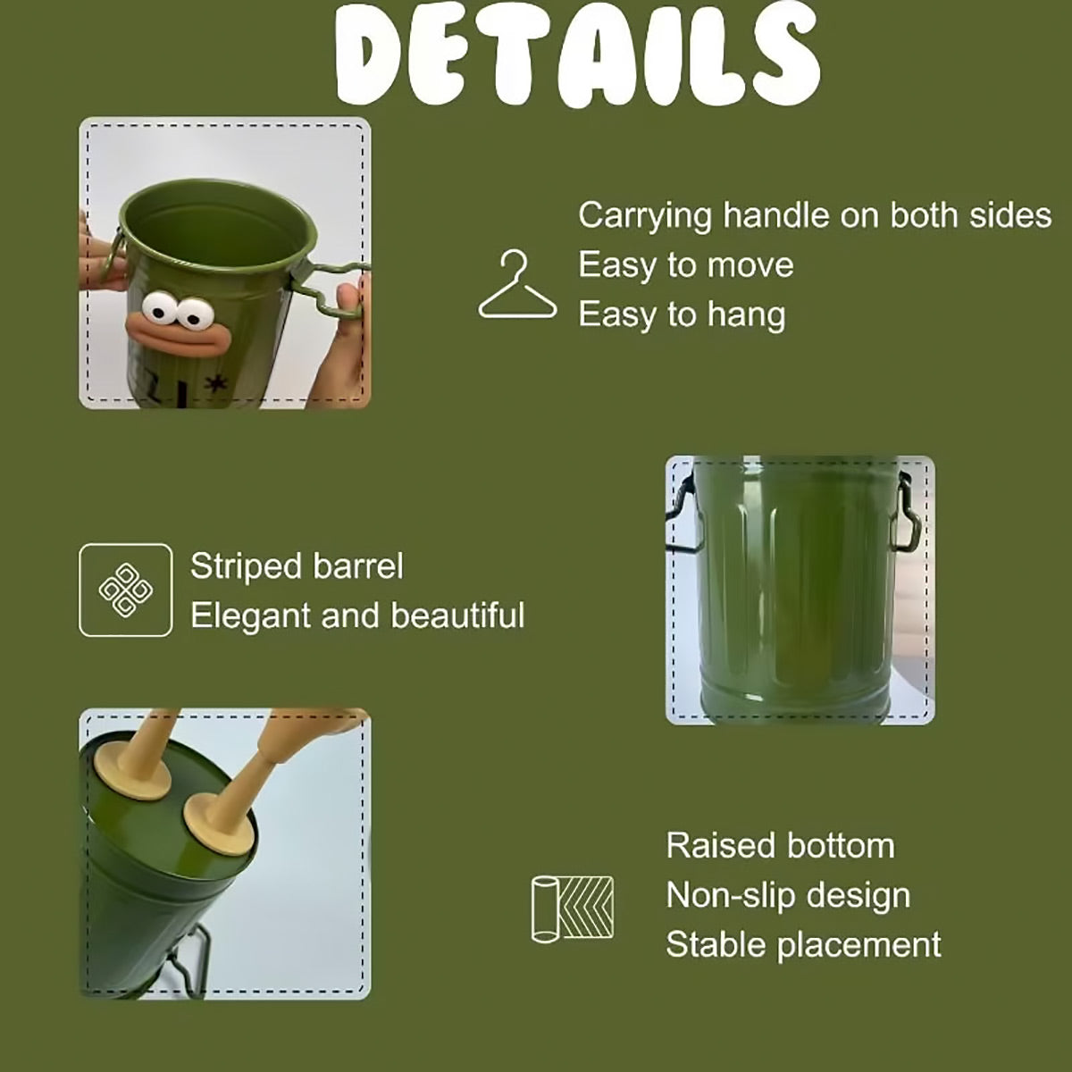 Cartoon Metal Pen Holder with Side Handles