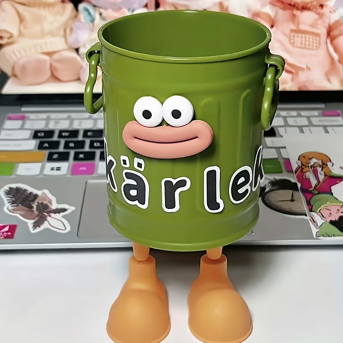 Cartoon Metal Pen Holder with Side Handles