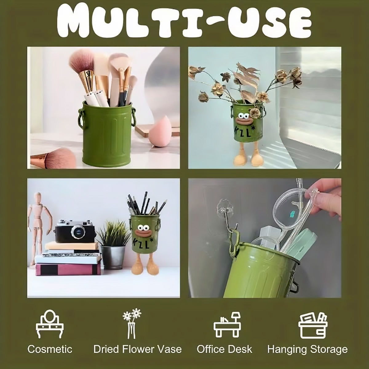Cartoon Metal Pen Holder with Side Handles