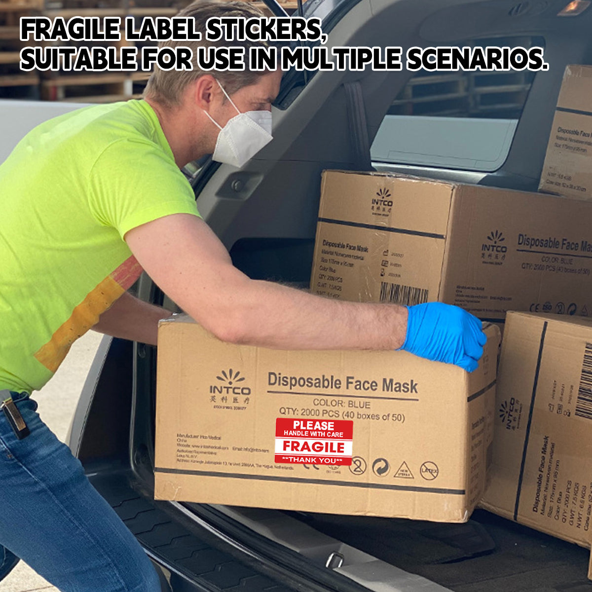 Fragile Sticker Labels 2 Rolls 1000pcs