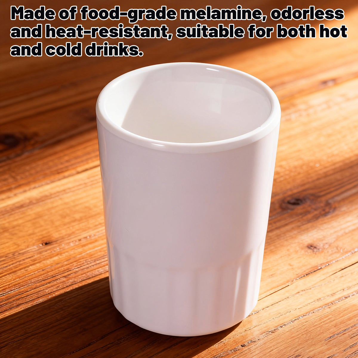 10pcs Shatterproof Melamine Tumbler Mugs in White