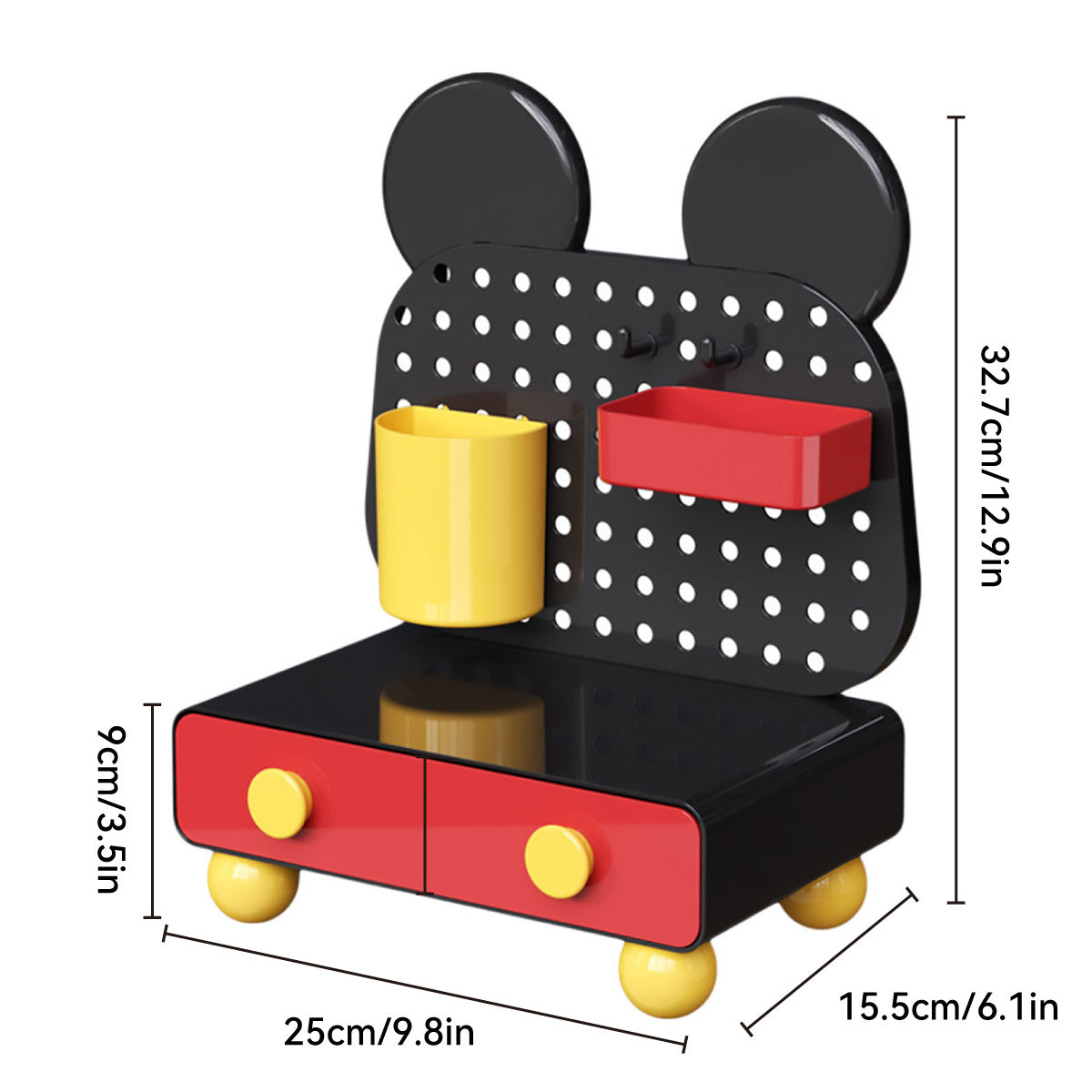 Cartoon Desktop Drawer Organizer with Pegboard
