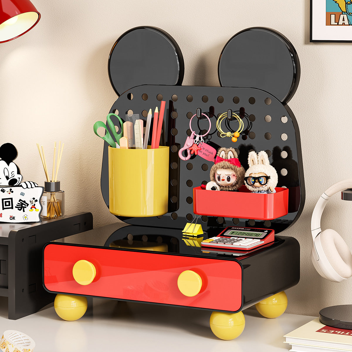 Cartoon Desktop Drawer Organizer with Pegboard
