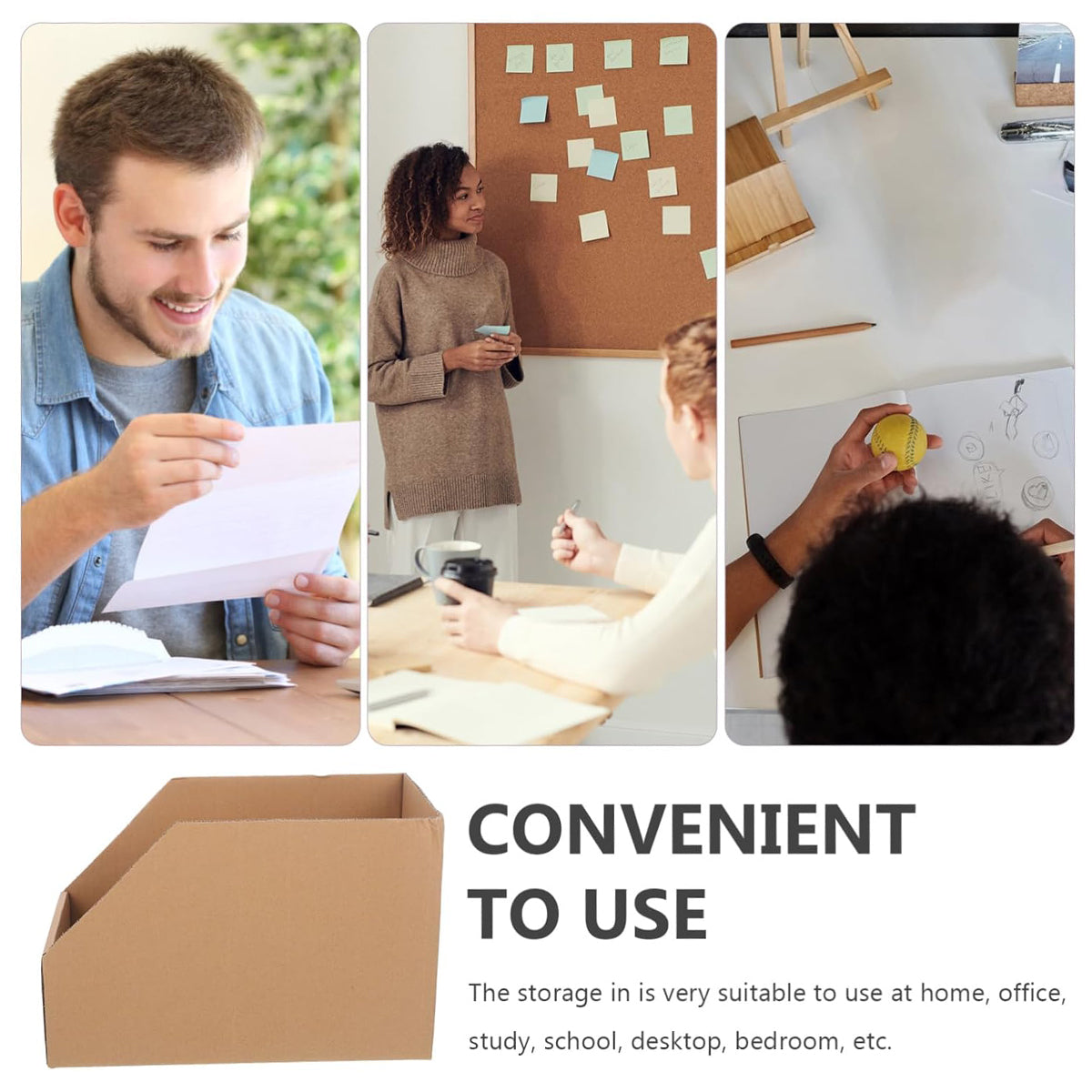 10 Pcs Slanted Cardboard Storage Boxes Shelf Sorting