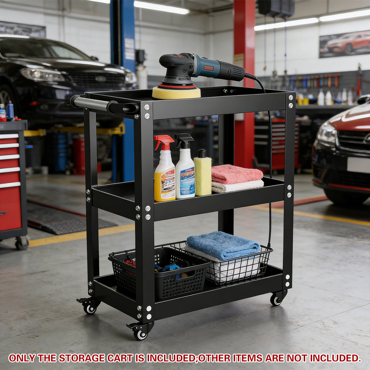 3 Tier Mobile Storage Tool Cart for Garage
