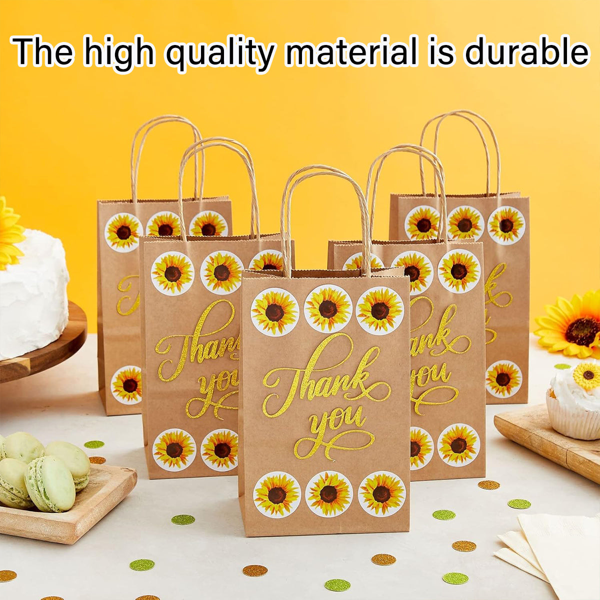 2 Rolls Sunflower Decorative Stickers Self-Adhesive Labels