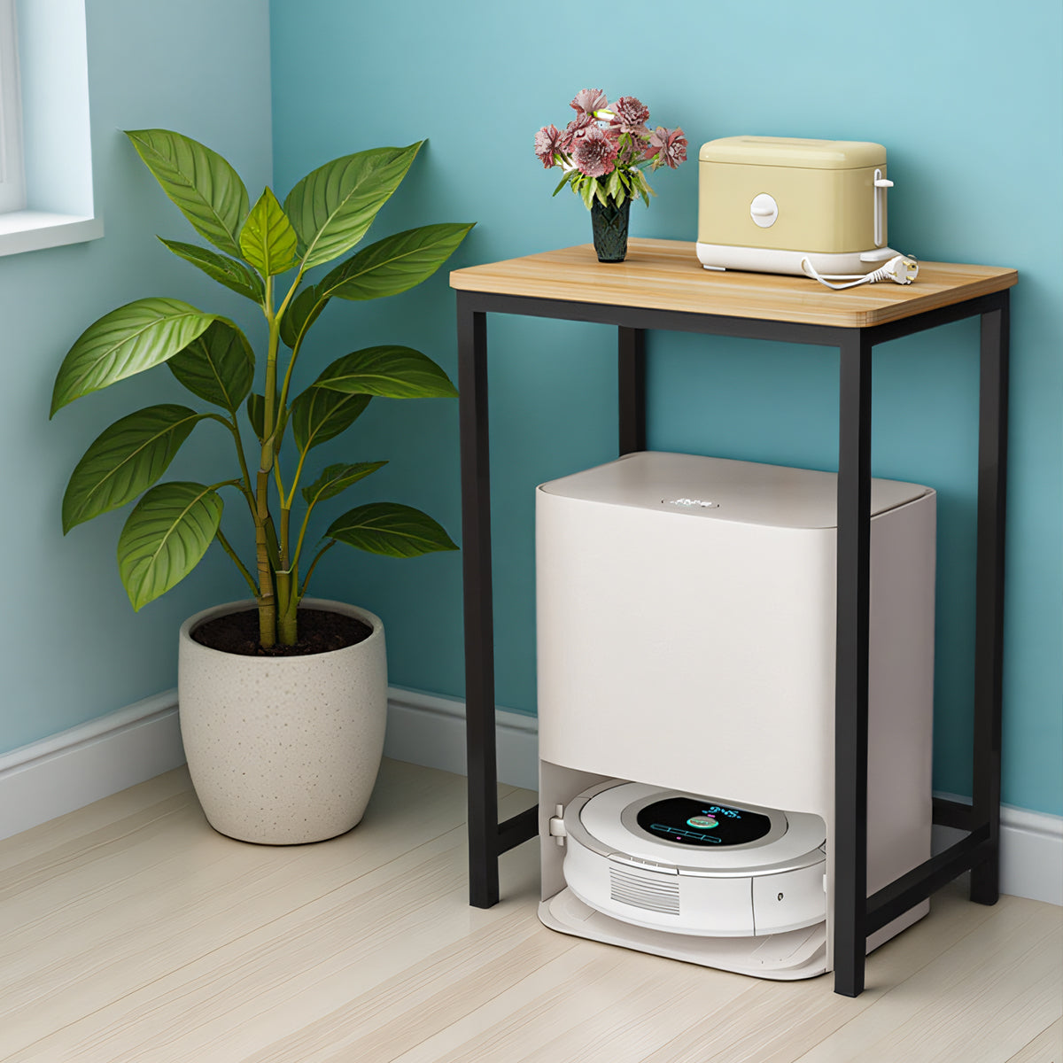 Small Square Side Table for Home and Office Space Saving Use