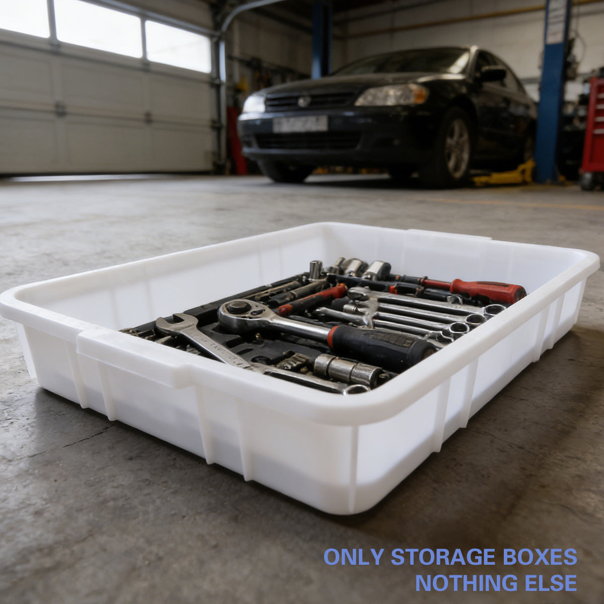 Large PE Tool Storage Basket with Side Handles