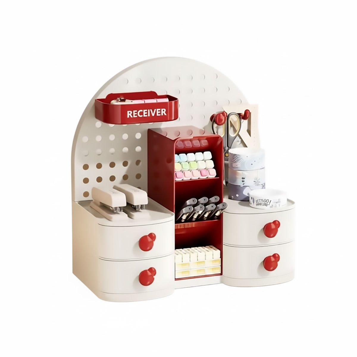 Desk Organizer with Pegboard and Drawer for Office