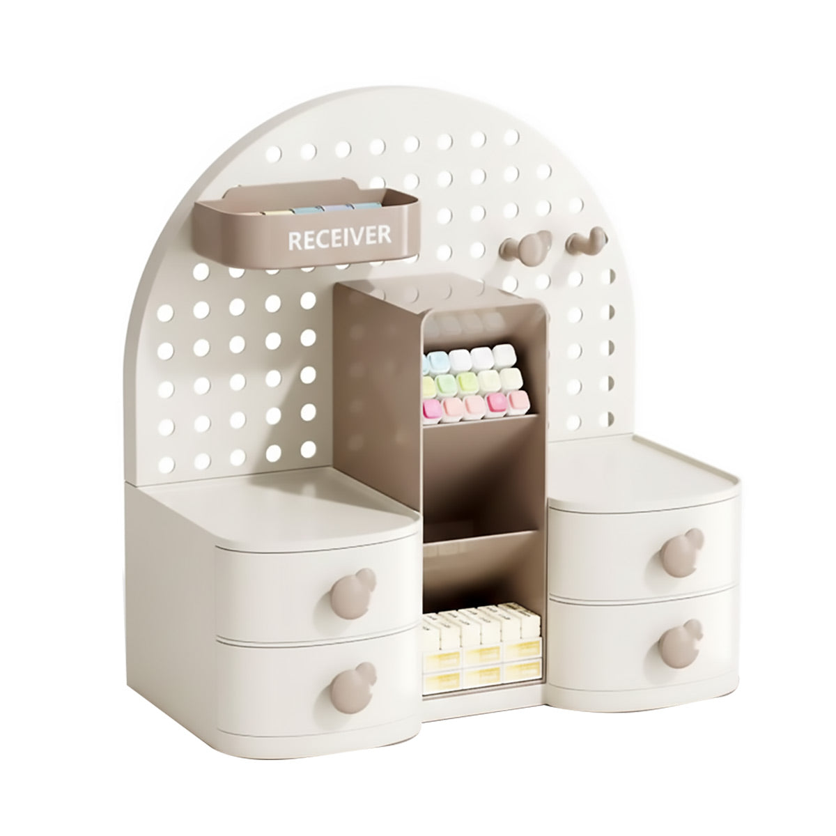 Desk Organizer with Pegboard and Drawer for Office