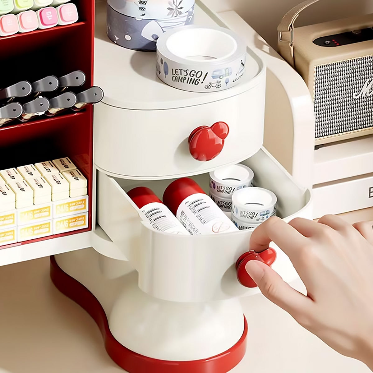 Desk Organizer with Pegboard and Drawer for Office