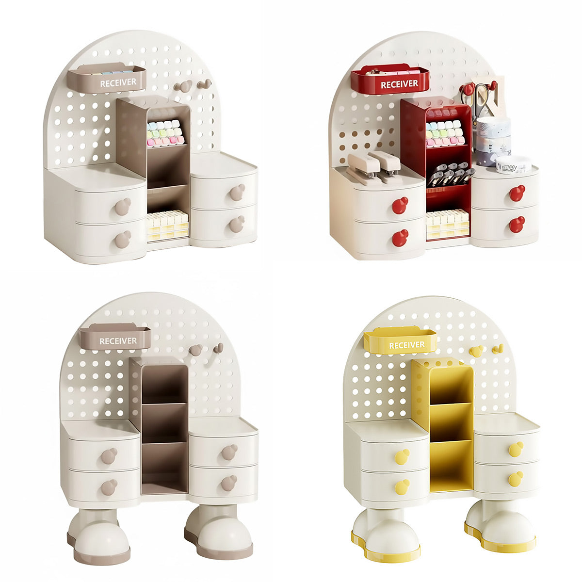 Desk Organizer with Pegboard and Drawer for Office