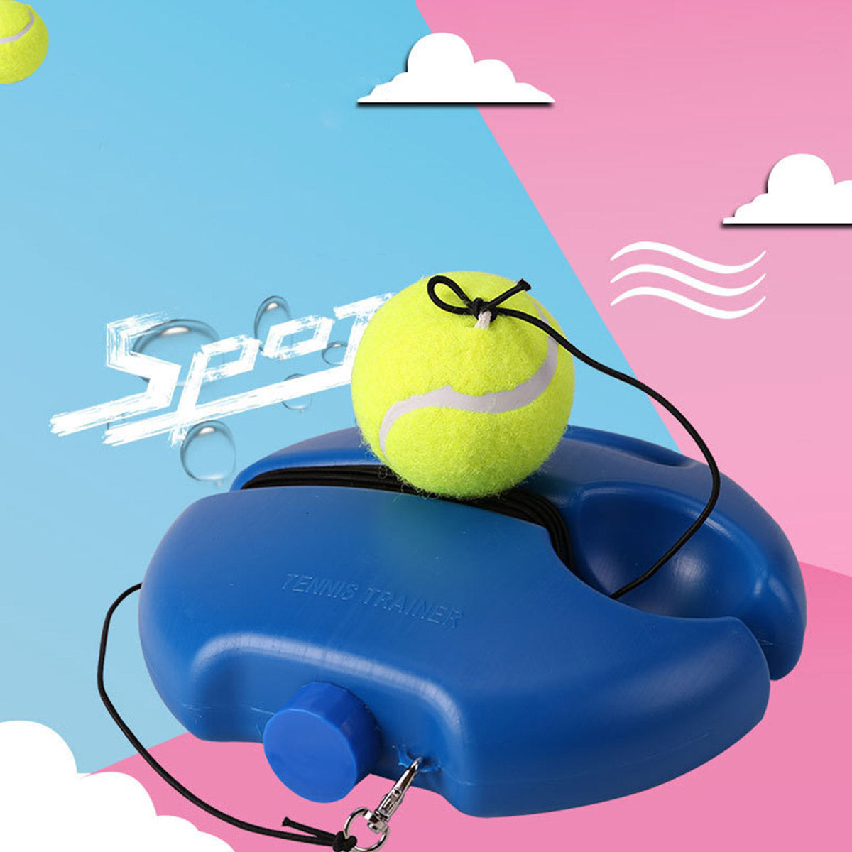 Tennis Trainer Rebound Ball with Elastic Cord Base