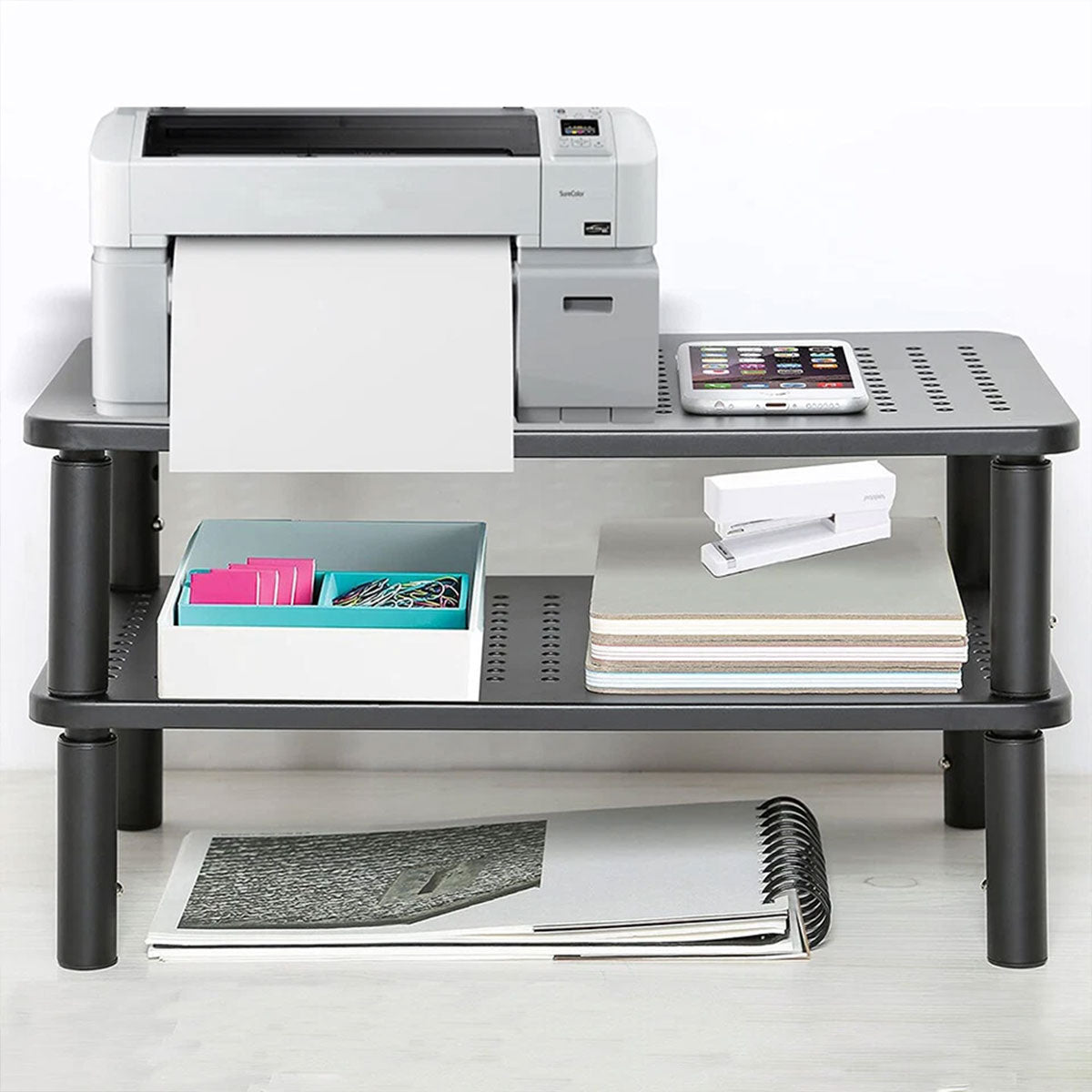 3-Height Adjustable Monitor Riser for Laptop Printer