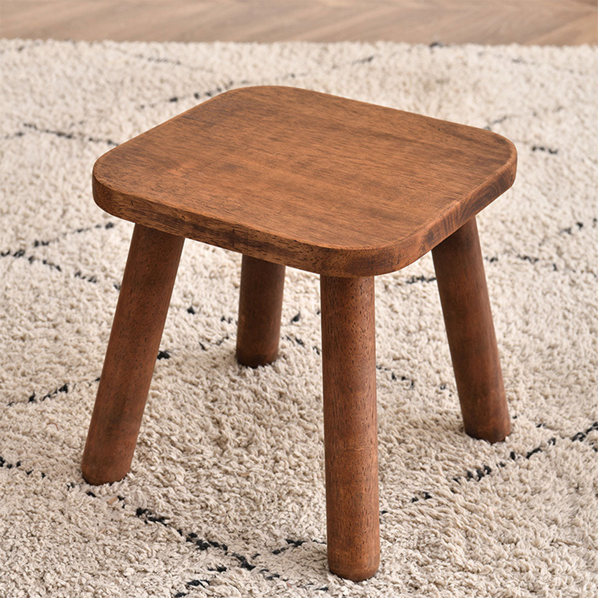 Solid Wood Short Stool for Kids Smooth Edges