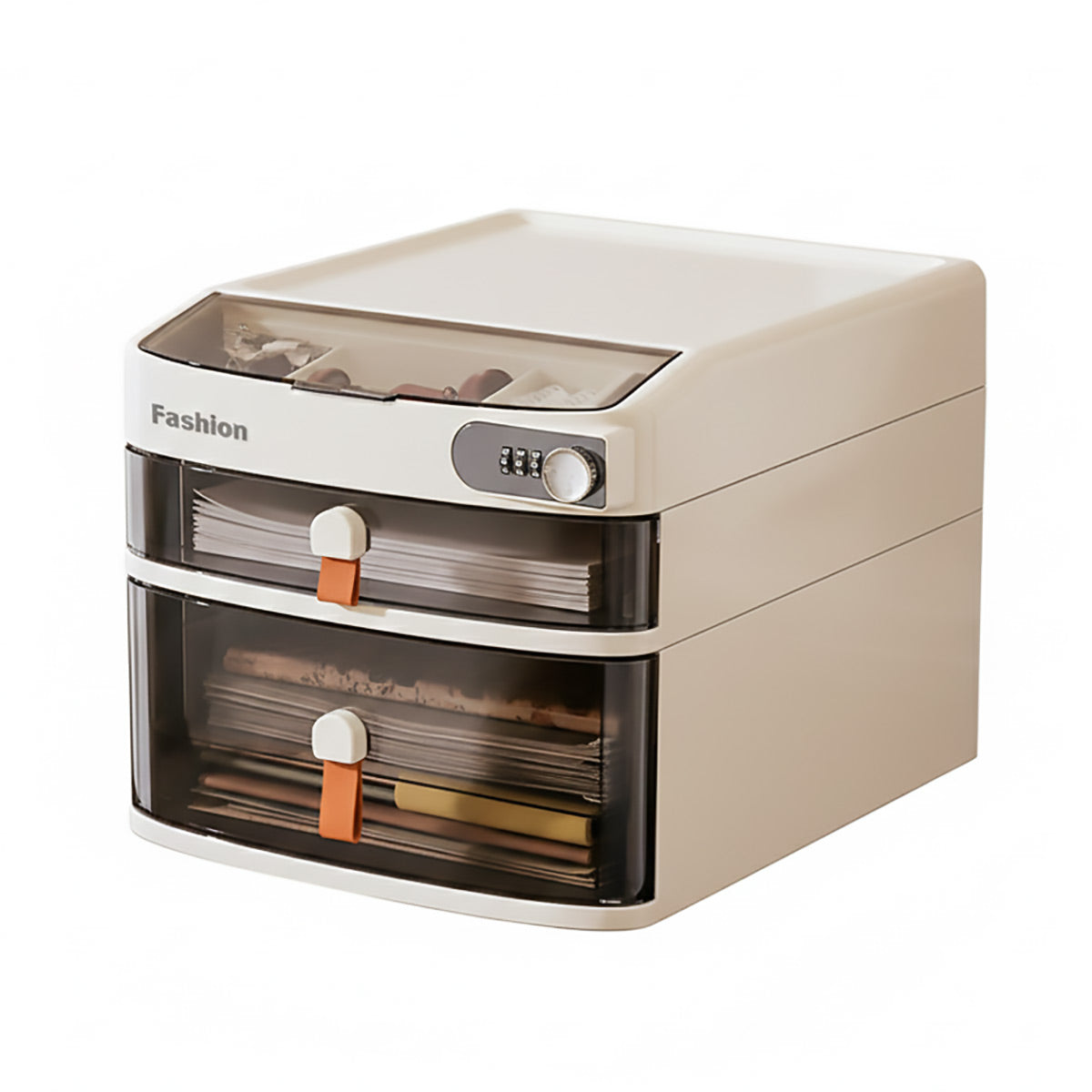 Multi-Layer Desktop Cabinet with Password Lock