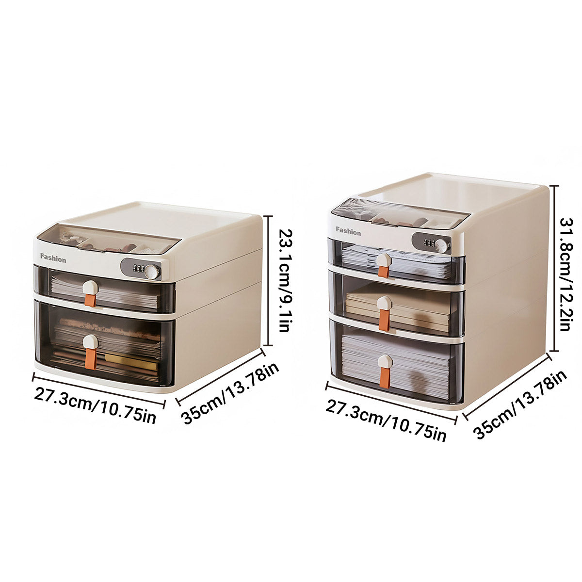 Multi-Layer Desktop Cabinet with Password Lock