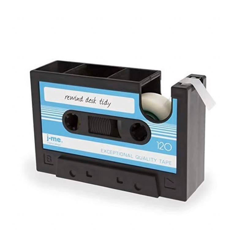 Vintage Cassette Desktop Organiser Pen Holder Tape Dispenser