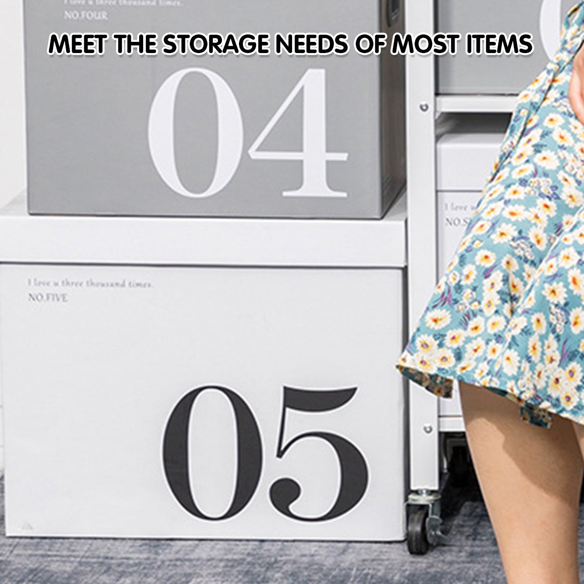 2 Pcs Paper Storage Box with Handles for Home