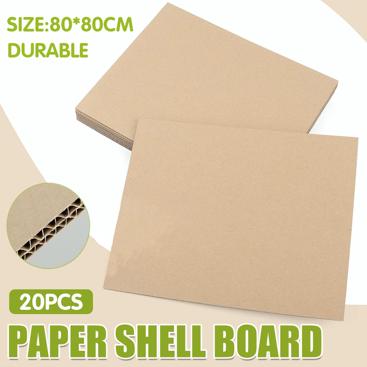 Corrugated Cardboard Sheets 20pcs 80x80cm