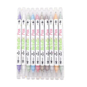 10 Pcs Metallic Marker Pens Double Head Shimmer for Albums