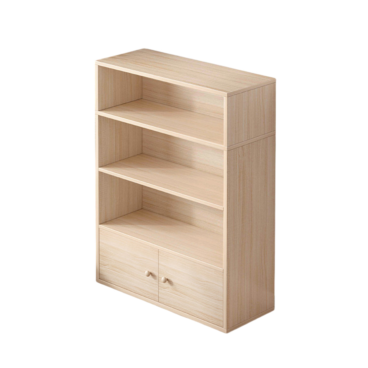 4-Tier Floor-Standing Bookshelf with Cabinet