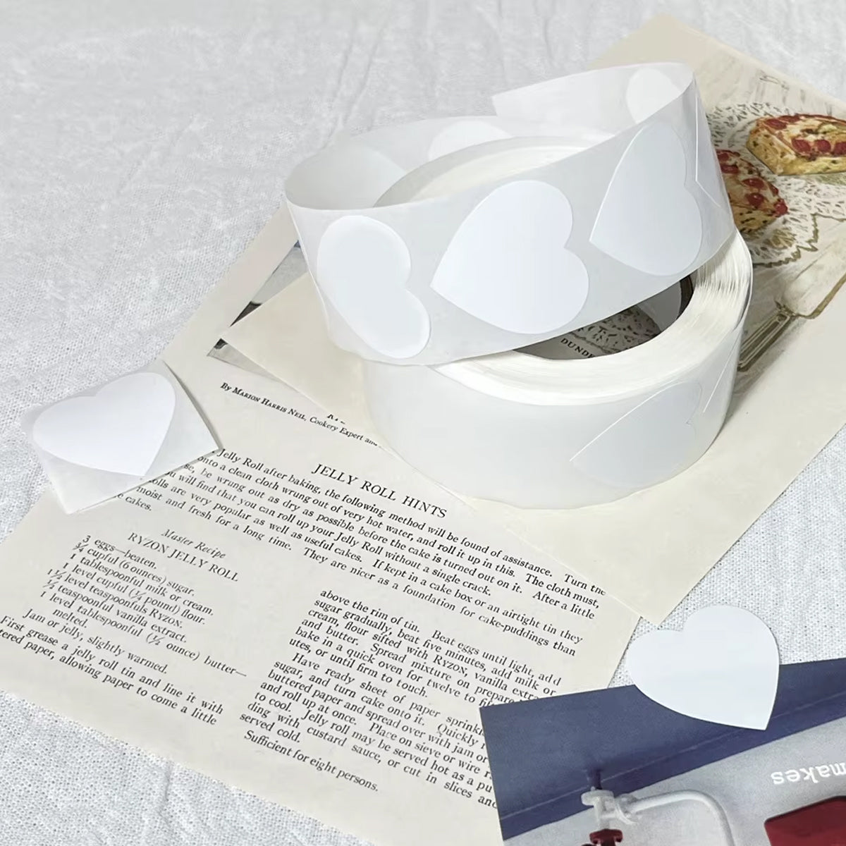 8 Rolls Heart Stickers 500 Pcs Self-Adhesive Labels