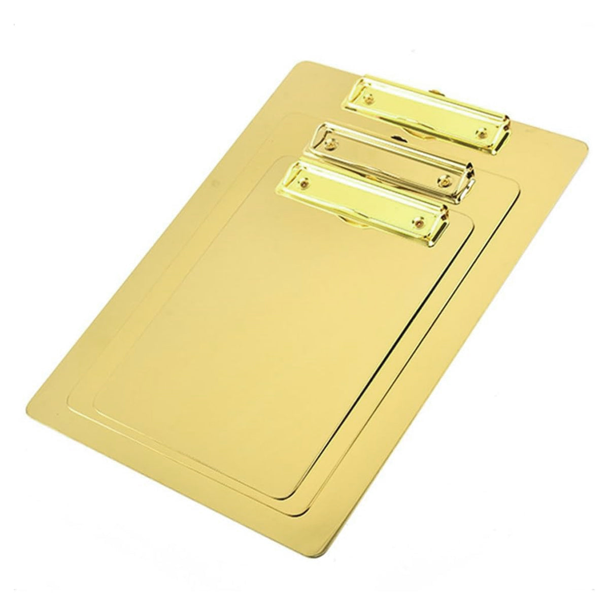 Metal Writing Board with Stainless Steel Clip Gold Finish