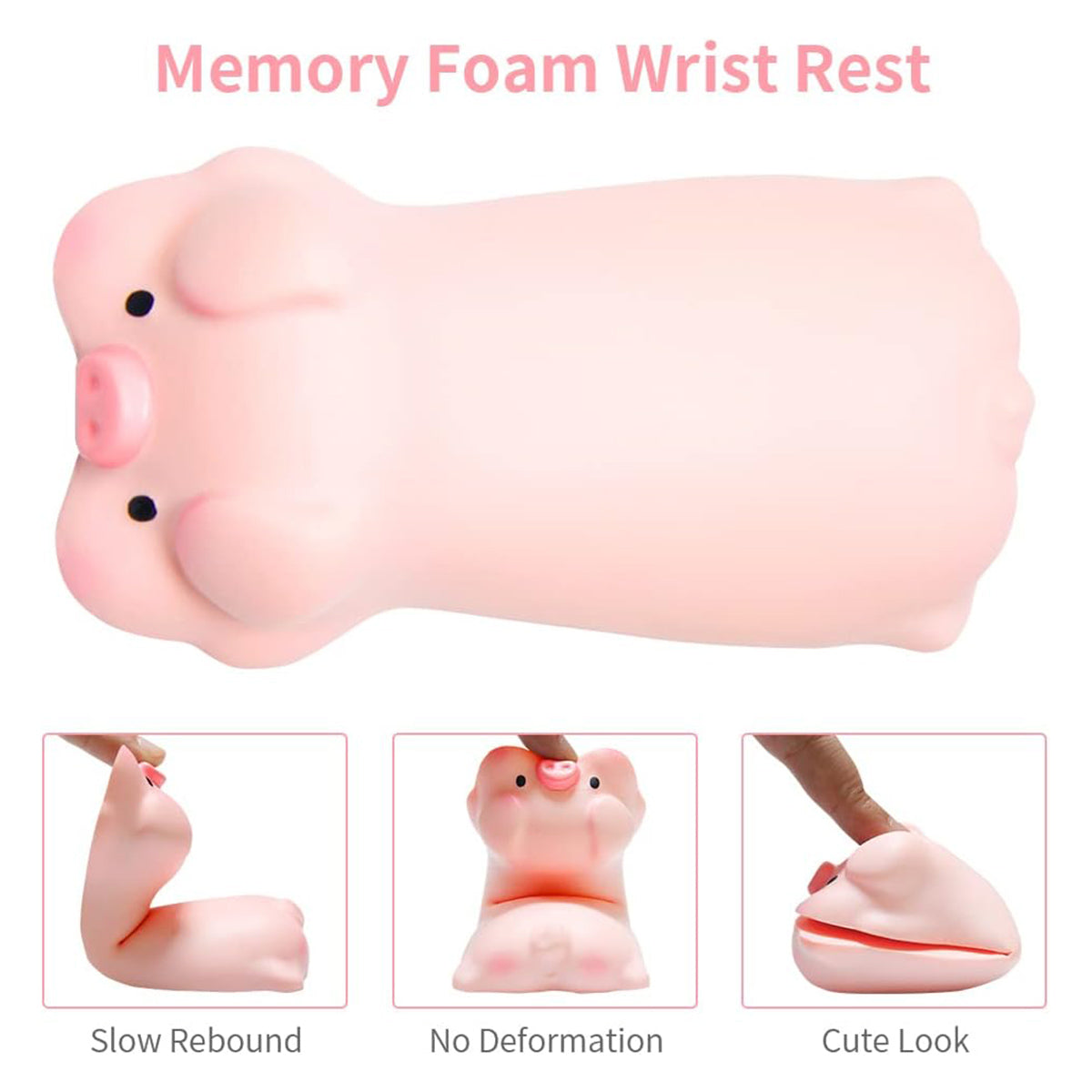 3 Pcs Mouse Wrist Rest Pads Memory Foam Cute Cat Pig Rabbit