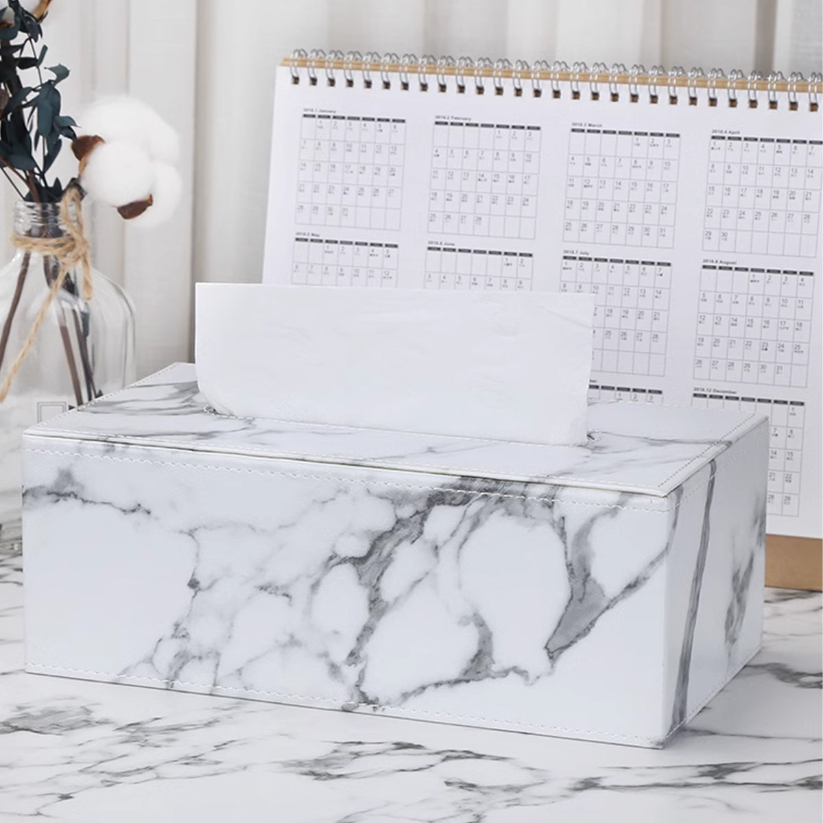 PU Leather Tissue Box Holder for Home Office