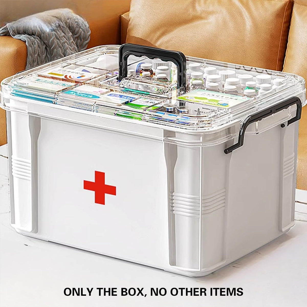Transparent Medicine Cabinet with Dividers 2 Sizes