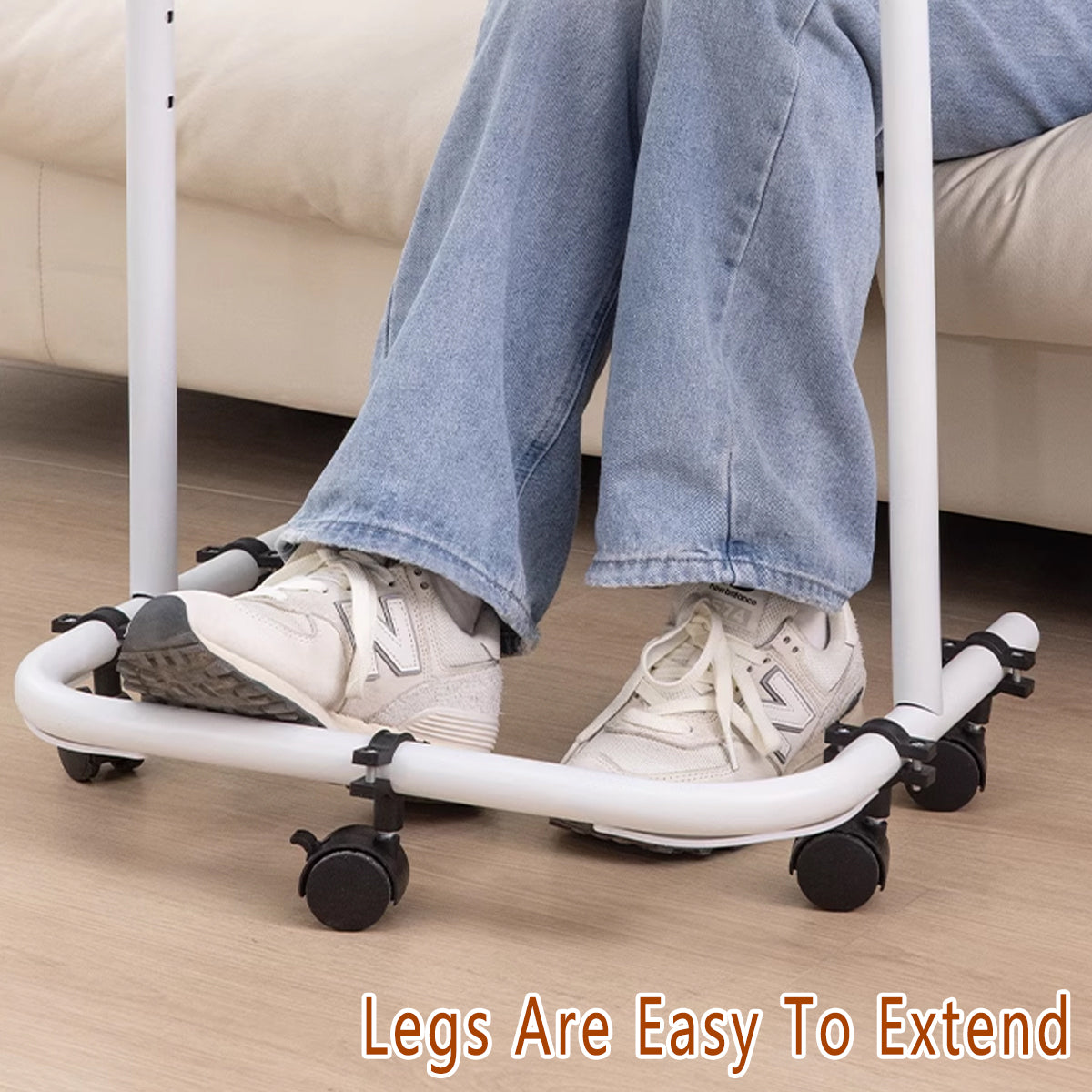 Adjustable Mobile Laptop Desk with Tiltable Top and Wheels