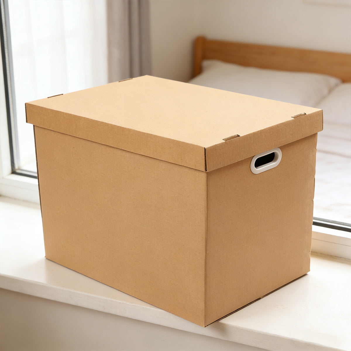 5pcs 80L Kraft Paper Storage Box with Lid