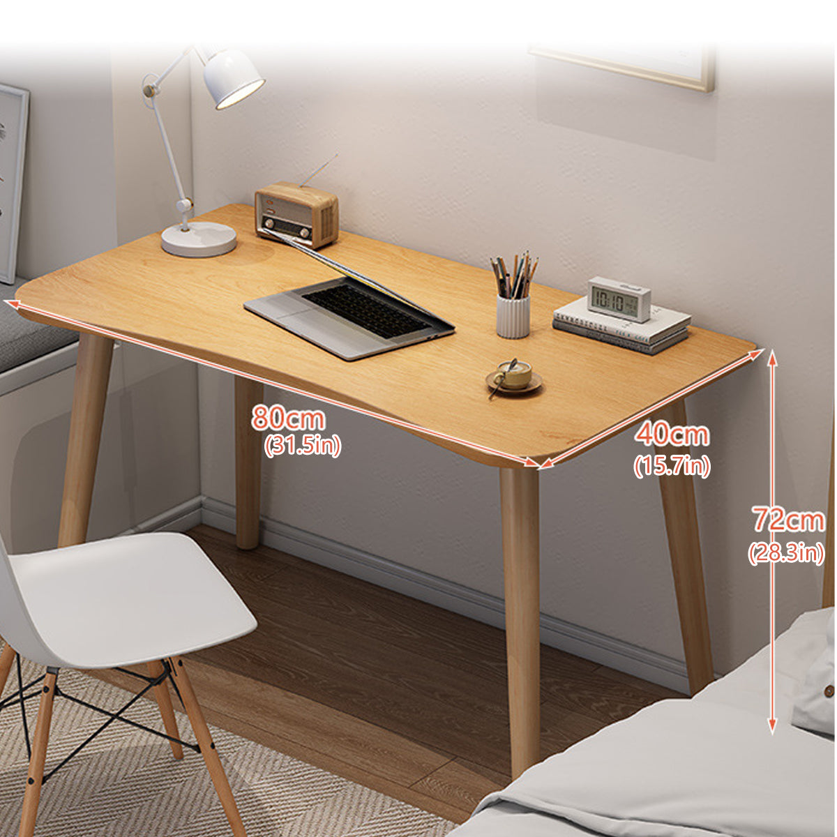 Simple Rectangular Computer Desk Home Office Study Desk 80 × 40 cm