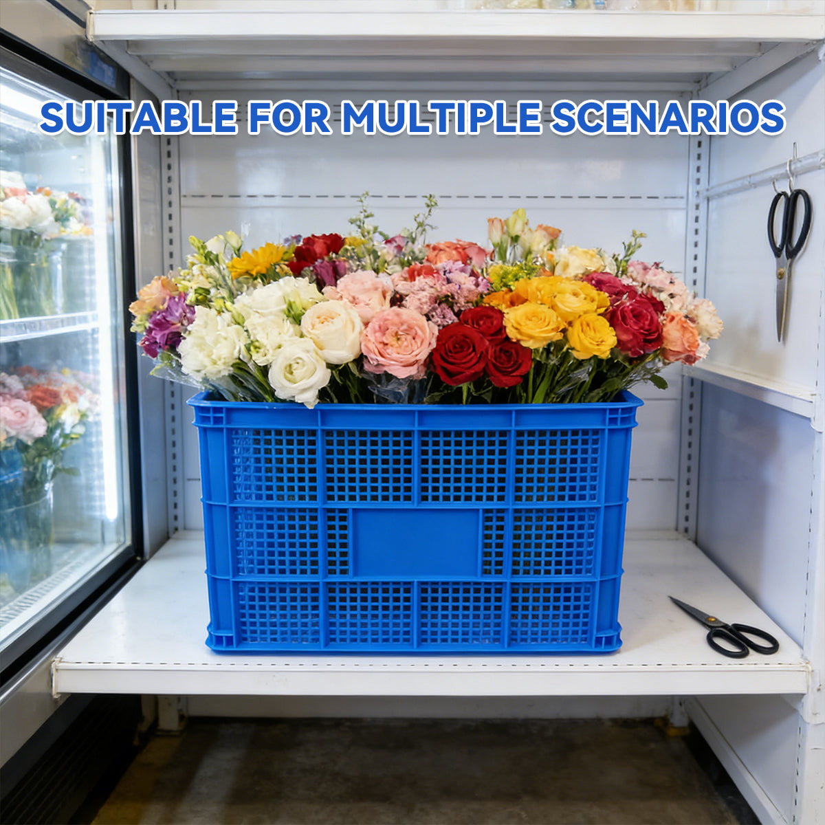 2pcs Heavy Duty PE Plastic Storage Baskets