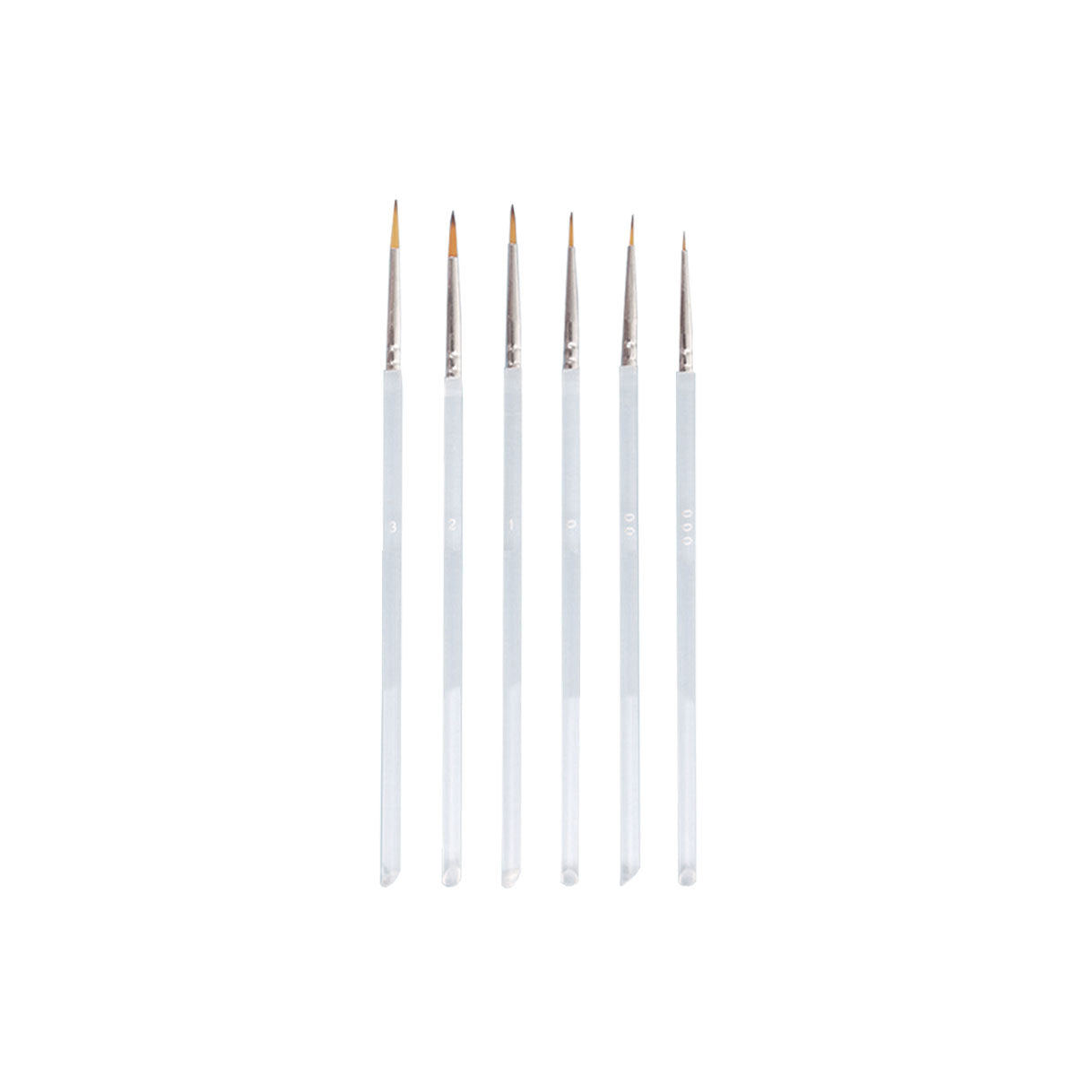 6 Pcs Detail Paint Brushes with Nylon Hair and Acrylic Rod