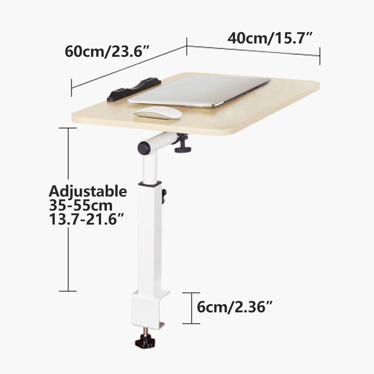 Adjustable Bedside Desk with Foldable Frame for Dorm and Bedroom