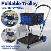 2-Tier Foldable Storage Trolley Cart